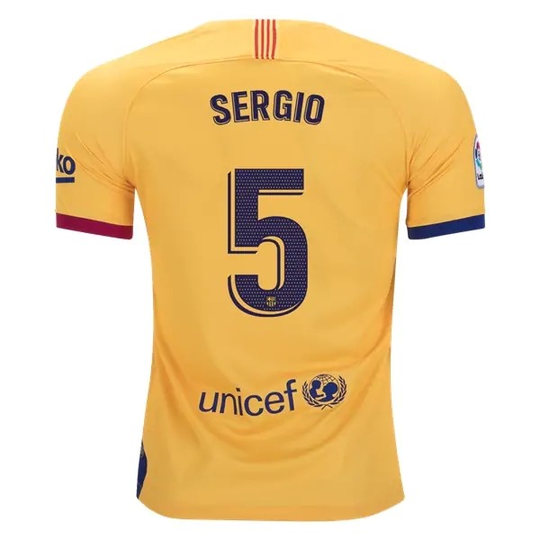 Camiseta Barcelona NO.5 Sergio 2ª 2019/20 Amarillo
